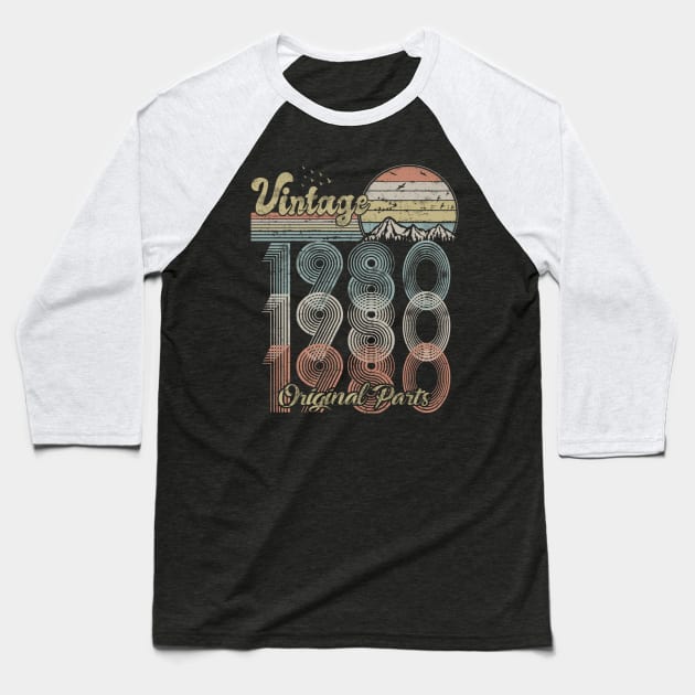 Vintage 1980 Design 40 Years Old 40th birthday Baseball T-Shirt by semprebummer7